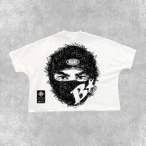 Camisetas recortadas de gran tamaño de verano para hombre, ropa de calle Y2K con estampado de algodón 100% gráfico personalizado, ropa de verano de punto - Product Image 1