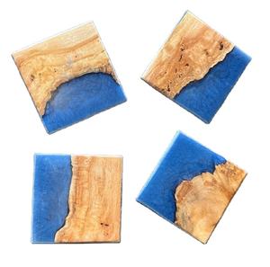 ที่รองแก้วทรงกลมอีพ็อกซี่ทำจากไม้โมโนแกรมทำจากไม้ธรรมชาติที่แกะสลักบุคลิกภาพแฟชั่น - Product Image 1