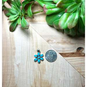 Kingman Turquoise & Sterling Silver Pendant Navajo-<b>Crafted</b> Cultural Collectible Jewelry for Men & Women - Product Image 4
