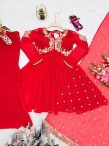 NUEVO DISEÑO Dhwaja Export Kurta/Kurti de Fiesta para Mujer con PLAZO, Georgette Pesada, Modal Puro, Muselina - Product Image 5