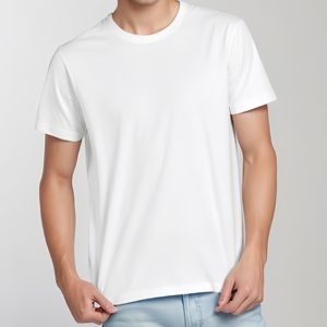 T-shirt da <span class=keywords><strong>uomo</strong></span> casual in cotone 100% tinta unita, personalizzabile con stampa o ricamo logo - Disponibile - Product Image 2