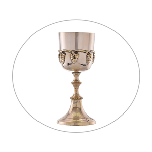 Premium Silver-Plated Brass <b>Goblet</b> | Elegant Golden Finish Decorative Chalice | Luxury Tableware for Home Decor & Gifting Use - Product Image 1