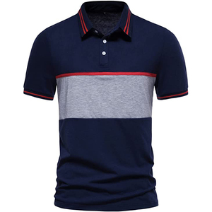 T-shirt d'été pour hommes de bonne qualité haut à col polo uni surdimensionné à manches courtes style gym décontracté avec col de qualité - Product Image 1