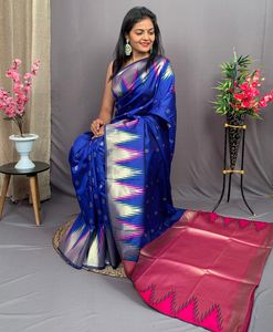 Patola sarees ที่สวยงามด้วยทองคำ zari และ meenakari ทั้งหมดที่มีความคมชัดสูง pallu กับพร้อมกับ zari ชายแดน Saree - Product Image 2