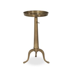 Mesa redonda de latón para una elegante configuración de café con patas metálicas que ofrece un aspecto Premium para interiores sofisticados. - Product Image 1