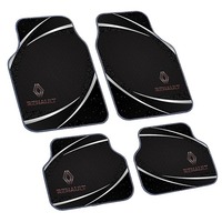 Tapis de voiture universel personnalisé antidérapant en PVC avec logo imprimé, design géométrique, ensemble complet pour Renault et Land Rover, voitures européennes