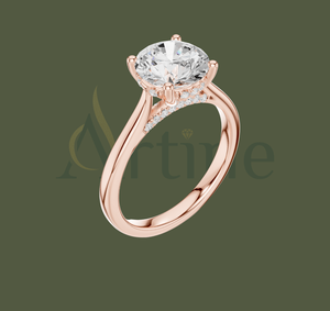 Bijoux de renouvellement Bague de fiançailles en or 14K Pierres latérales - Product Image 1