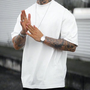 เสื้อยืดผ้าฝ้าย100% ออกแบบได้ตามต้องการสำหรับผู้ชายผ้ากันการพิมพ์ผ้าไหม200gsm-350gsm ทรงโอเวอร์ไซส์ - Product Image 2