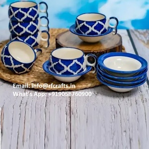 Rustic Hand-Glazed Ceramic Coffee Cup | Classic Mug with Saucer for Morning Tea, Milk, and Juice - Product Image 6
