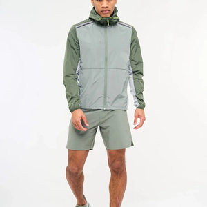 Premium Quality Hooded Casual Solid Men's Windbreaker Full Length Set Quick Dry 100% Cotton Eco-Friendly Low Price - Product Image 2