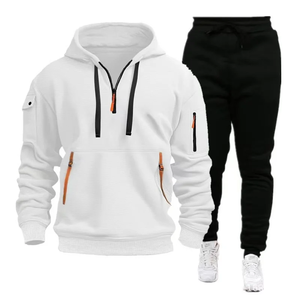 2025 nouveaux hommes marque vêtements de sport costume haute décontracté impression printemps automne fermeture éclair à capuche pantalon Jersey survêtement 2 pièces ensemble d'entraînement - Product Image 1