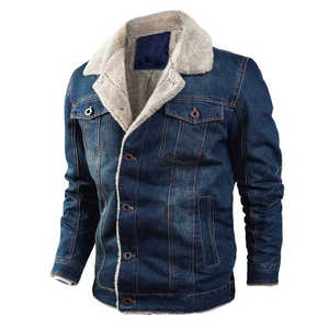 Denim Men's Jackets Custom Basic Solid Color - Product Image 4