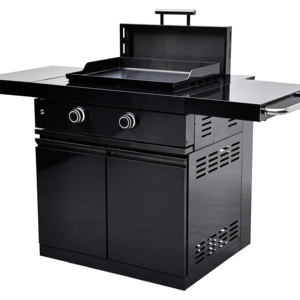 Barbecue <span class=keywords><strong>a</strong></span> <span class=keywords><strong>Gas</strong></span> Multifunzione <span class=keywords><strong>a</strong></span> Doppio Bruciatore <span class=keywords><strong>con</strong></span> Copertura Rigida e Tavoli Laterali Pieghevoli, Griglia Piatta da 24 Pollici per Uso Esterno - Product Image 1