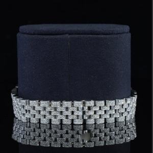 Best Customized Antique Fashion Moissanite Studded Men's Watch 41MM Stainless <b>Steel</b> <b>Silicone</b> Glass Mechanical Movement Date - Product Image 2