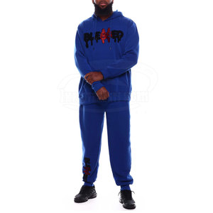 Dernier modèle de survêtements grande taille à strass Street Wear Survêtements à strass pour hommes de couleur unie - Product Image 1