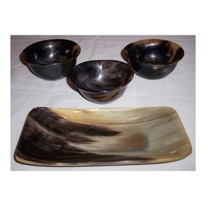 ชุดชามสลัดกระบือฮอร์นแบบทำมือดีไซน์หรูหราชุด3ชิ้นพร้อมช้อนถั่วเครื่องใช้ในครัวจานชามอาหารจาน - Product Image 6