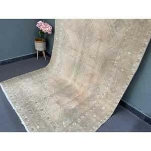 4.9x9.1 ft Vintage Rug, <b>Brown</b> Moroccan Turkish <b>Wool</b> Rug - Product Image 2