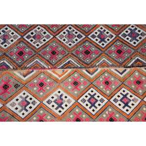 Alfombra Turca Vintage, Alfombra Kilim de 3.2x4.7 pies, Alfombra de Lana con Diseño Floral Azul y Rojo - Product Image 5