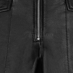 Pantalons en cuir pour hommes de haute qualité en gros, logo personnalisé, taille mi-haute, service OEM, toile légère, coupe droite, design décontracté - Product Image 4