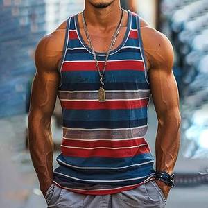 Débardeur Singlet pour hommes en polyester et coton pour les activités décontractées et de fitness, idéal pour les séances d'entraînement d'été - Product Image 4