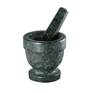 Ensemble mortier et pilon en marbre poli élégant pour ferme cuisine moderne style de vie bio préparation d'épices et d'herbes culinaires - Product Image 5