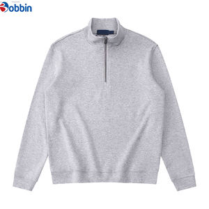 Nouveauté Sweat-shirt à capuche en molleton pour homme, uni, demi-zip, 1/4 zip, manches longues, 100% coton, surdimensionné, écologique, avec poche - Product Image 4