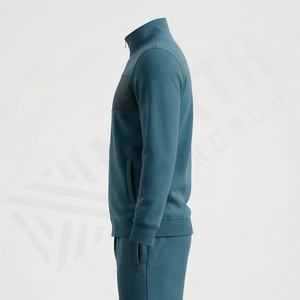 Tenue sportive élégante et stylée, fermeture éclair, idéale pour les hommes actifs, les routines quotidiennes à la salle de sport, la mode décontractée de rue, look de survêtement, vêtements de sport - Product Image 3