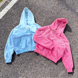 Pull personnalisé de luxe Sweats à capuche en molleton de coton de qualité supérieure, respirant, mélangé, à épaules tombantes, Sweats à capuche avec fermeture éclair de haute qualité - Product Image 1