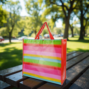 ถุงช้อปปิ้งผ้าไม่ทอแบบใช้ซ้ำได้พร้อมหูหิ้วสายรัด PP ขนาดกลางสำหรับใช้ในซูเปอร์มาร์เก็ต - Product Image 1