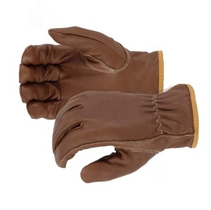 Heavy Duty Men's Leather <b>Gloves</b> Cut-l with Goatskin Arc Protective XL Size Oil & Water Resistant for Driving - Product Image 3
