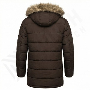 Veste parka d'hiver pour homme, couleur unie, coupe-vent, fermeture éclair, décontractée, imperméable, rembourrage en coton, vêtements d'extérieur, prix avantageux, manteaux isolés thermiquement - Product Image 2