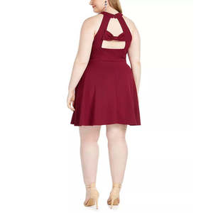 Abito da donna Speechless alla moda, taglie forti, viola, modello A-Line, 16-XL 4XL 3XL 4XL, con fiocco sul retro, silhouette ampia, in crêpe, lunghezza al ginocchio, per ballo di fine anno - Product Image 2