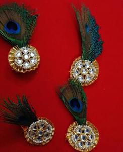 Broches de mariage Kundan en plumes de paon pour Baraat swagat-bienvenue-épingles de sûreté-Mehndi Shaadi mariage Sangeet Haldi faveurs en vrac - Product Image 5