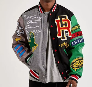 Unisex Woolen Varsity <b>Jacket</b> Winter <b>Jacket</b> Letterman with Chenille <b>Patchwork</b> Design High Street Graphic Print 2025/26 - Product Image 6