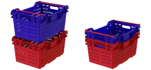 DPK59 40x60x30cm Plastic <b>Collapsible</b> Crate for Industrial Food <b>Storage</b> and Transportation of Plastic Plates & Bowls - Product Image 4