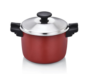 Ensemble de cuisinier et de service convivial à induction en acier inoxydable de 1 casserole en métal avec couvercles en verre pour polyvalent. - Product Image 1