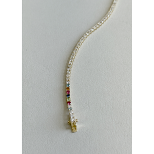 Bracelet classique Diana Tennis avec pierre de naissance en or jaune 2,90 carats et diamants - Product Image 6