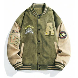 Chaqueta con capucha de béisbol universitario de dos tonos para hombre 100% algodón sensación cuerpo arena mangas Vintage Varsity prendas de vestir exteriores ropa de calle ropa de invierno - Product Image 1