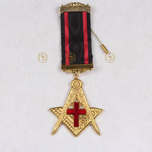 Medallón Colgante de Joyería Masónica de Grado Past Master con Cuentas, Diseño Metálico Personalizable - Product Image 2