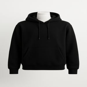 OEM Plain <b>Black</b> 100% Cotton Fleece Oversized Winter Hoodie <b>Sweatshirt</b> for Casual Wear Anti-Wrinkle Digital Printing - Product Image 5