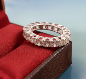 Anillo de Compromiso de Plata de Ley 925 con Morganita Clásica y Circonita Cúbica para Mujer, para Bodas y Fiestas - Product Image 5