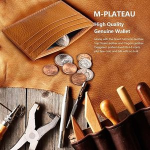 Tarjetero, billetera de cuero genuino para hombres y mujeres, cuero de vaca - Product Image 2