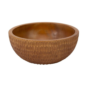 Tazón para Servir Ensaladas de Madera de Mango Tallado a Mano, Diseño Vintage, Utensilios de Cocina Naturales, Decoración del Hogar, Tazón para Mezclar Frutas a un Precio Razonable - Product Image 1