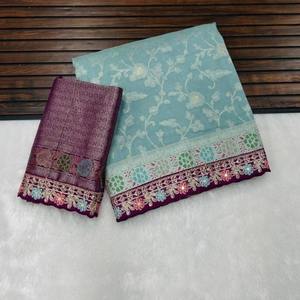 Venta caliente Sari hecho a mano para mujeres perfecto para bodas o recepciones y funciones tradicionales disponibles a un precio asequible - Product Image 5