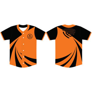 Jerseys de béisbol y softbol de talla grande personalizables Ropa de cuello redondo de poliéster transpirable con diseño impreso sublimado liso - Product Image 5