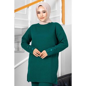 Ensemble Tricot Hijab Détaillé Boutons de Manchette Essence - Product Image 3