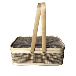 Panier de rangement polyvalent en bambou naturel 100% Produit artisanal de style fleur - Product Image 1