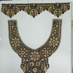 ชุดเสื้อส่าหรีเคอร์ทิอินเดียปักเลื่อมหรูหราผ้าทอปกคอปกเสื้อเย็บด้วยมือ - Product Image 1