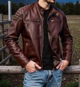 เสื้อแจ็คเก็ตผู้ชายหนัง PU คุณภาพสูง ดีไซน์ทันสมัย สไตล์ลำลอง มีกระเป๋าหลายช่อง  สามารถปรับแต่งดีไซน์ได้ - Product Image 1