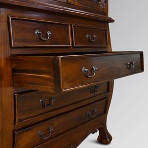 ตู้โชว์ไม้สักแท้สุดหรู งานฝีมือสไตล์ชายฝั่งโบราณ พร้อมลิ้นชัก สำหรับห้องนอน โรงแรม ห้องรับประทานอาหาร และห้องนั่งเล่น - Product Image 3